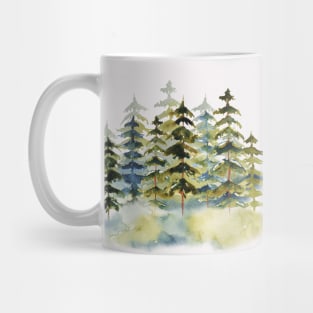 Watercolor Pine Forest Aesthetic Mug